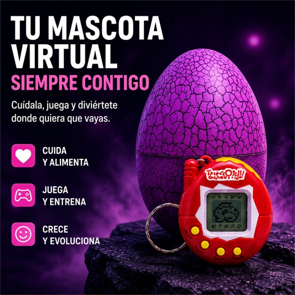 Juego de Mascota Virtual con Huevo y Consola Llavero Violeta 1