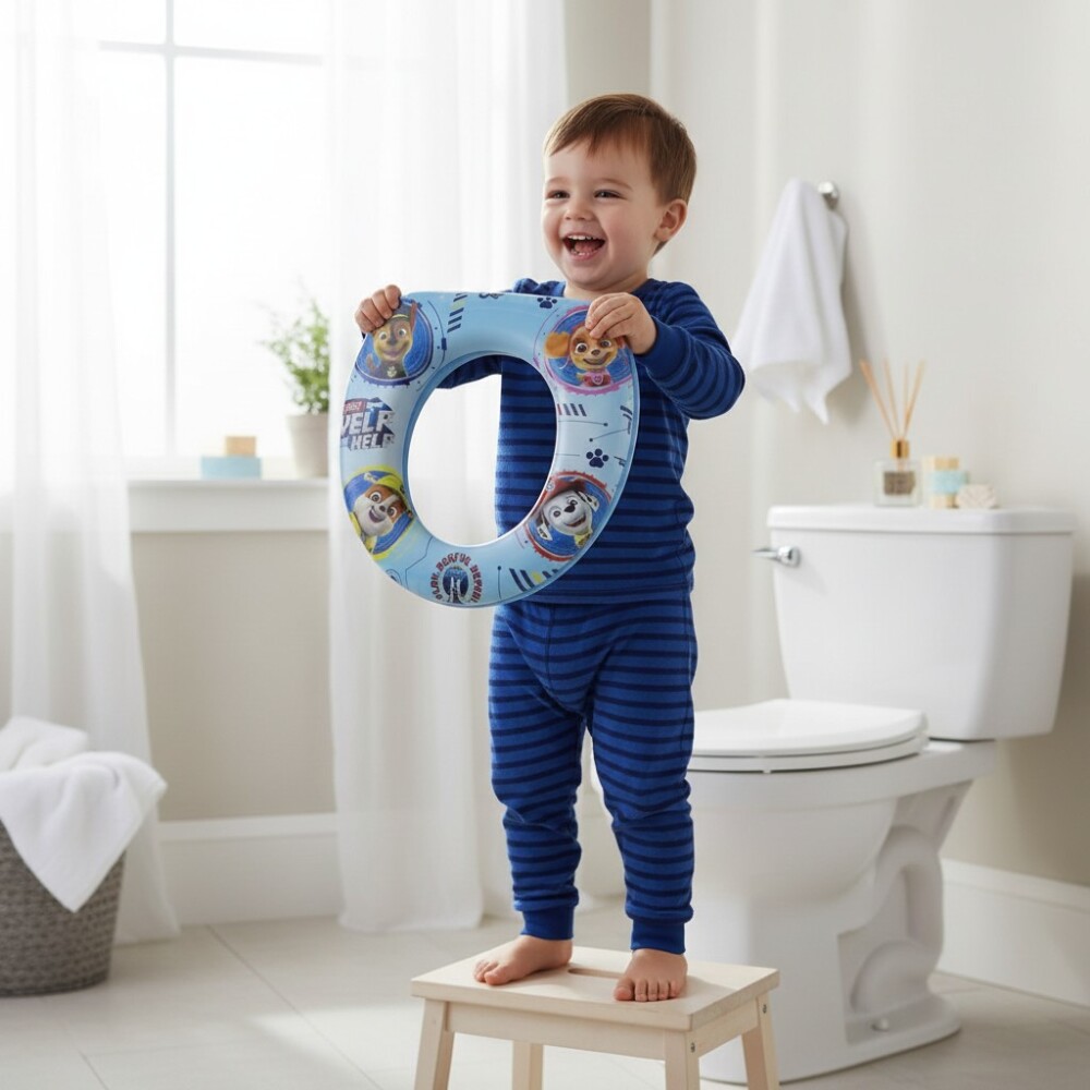 Reductor inodoro acolchonado paw patrol celeste