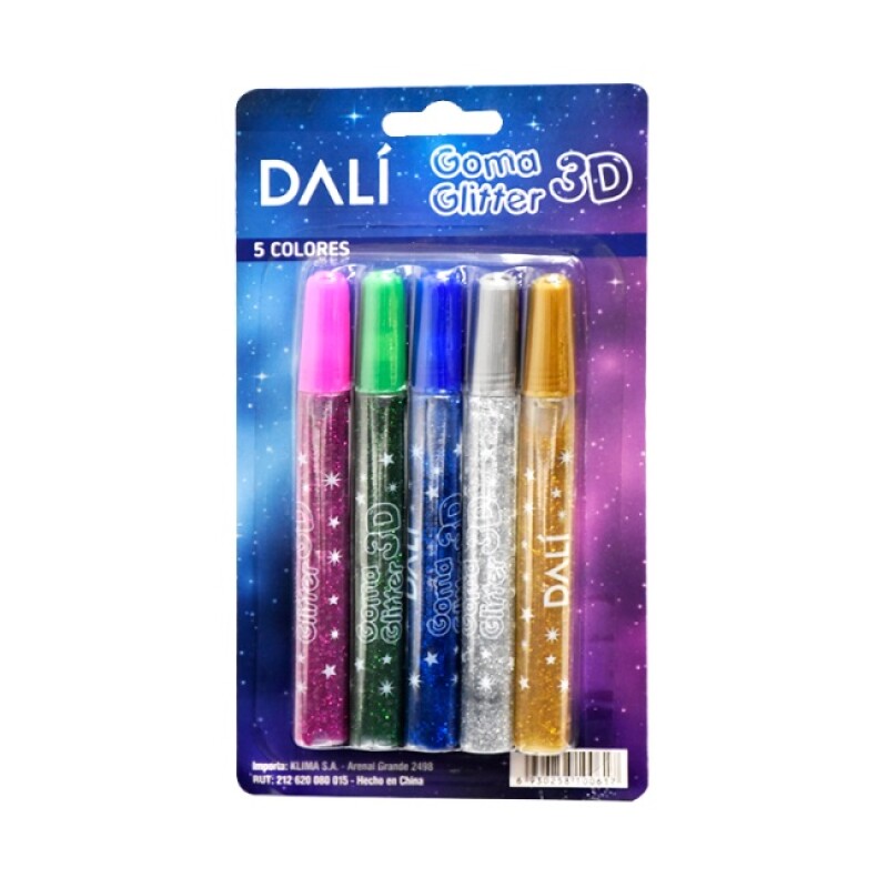 Goma Glitter 3D 5 Colores #GOMA GLITTER 3D 5 COLORES