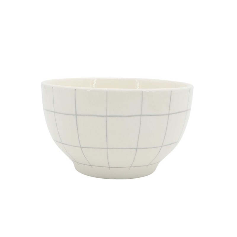Bowl Cerámica D14Cm Quadra Blanco/Gris BOWL CERAMICA D14CM QUADRA BLANCO/GRIS
