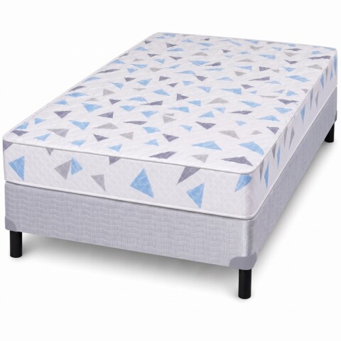 Conjunto sommier y colchón de espuma Zafiro Azurita 1 1/2 plaza 110x190 Conjunto sommier y colchón de espuma Zafiro Azurita 1 1/2 plaza 110x190