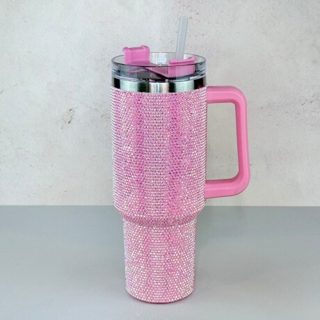 Vaso Térmico con Manija y Strass | Rosado Vaso Térmico con Manija y Strass | Rosado