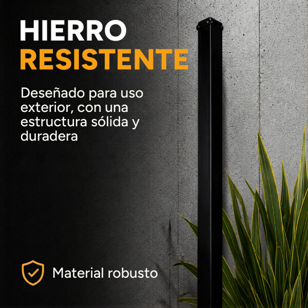 Poste Para Reja Modular Cerco Seguridad Hierro 2,40 Metros Color Negro