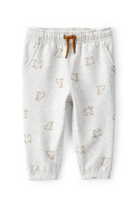 Set dos piezas de algodón, pantalón y canguro, diseño osos Sin color