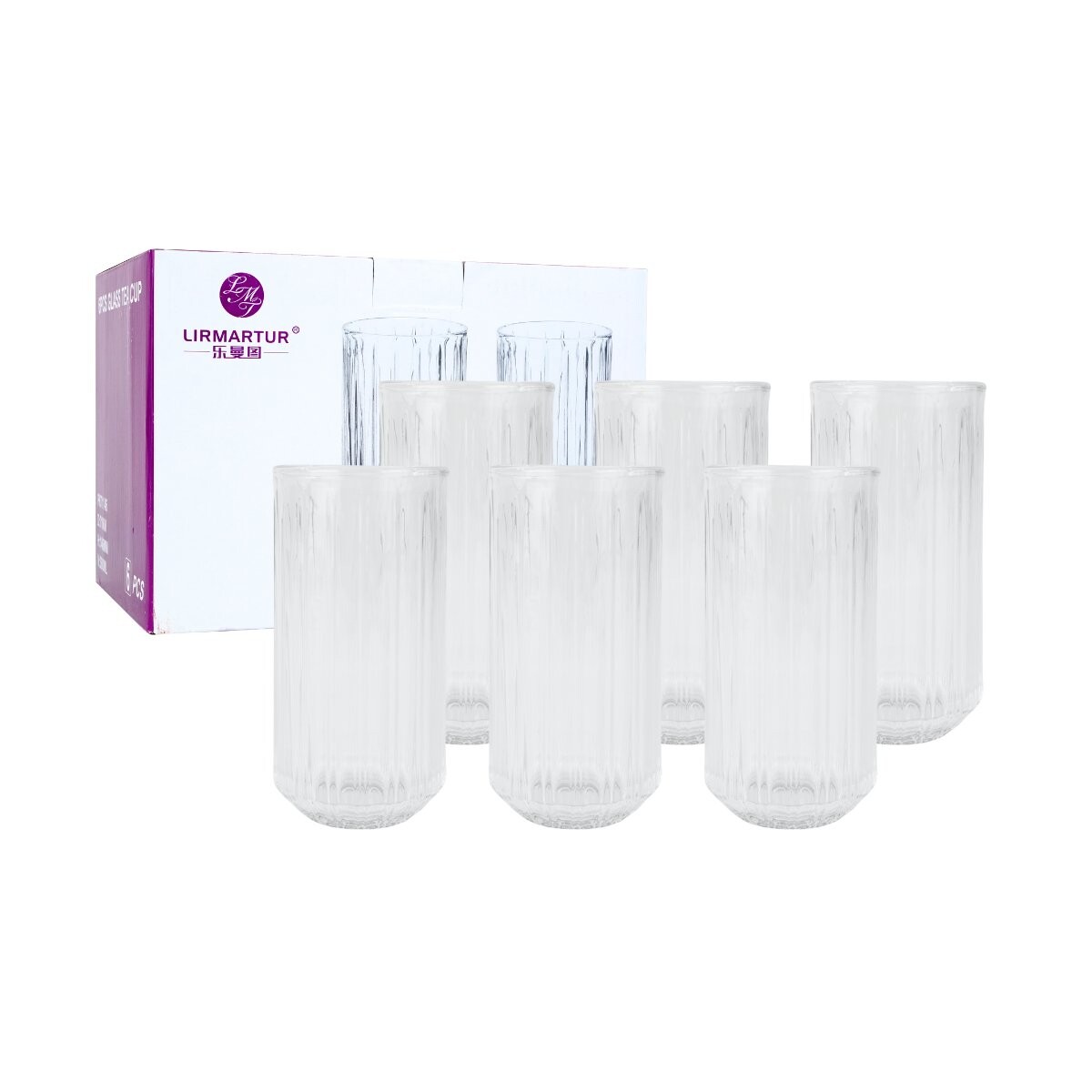 Set de 6 vasos de vidrio 400ml 