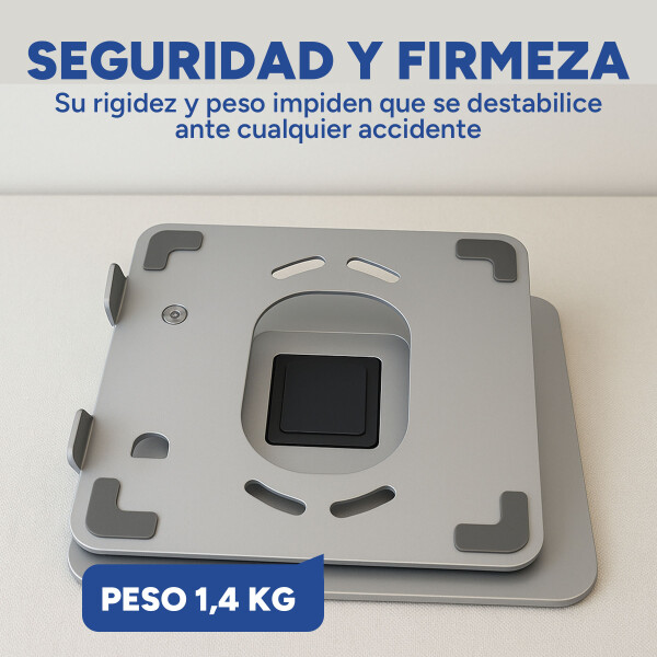 Soporte Regulable Giratorio Notebook Acero 360° Base 26x21cm Color Gris