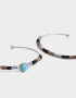 Pulseras Rígidas Sets Piedra Natural Pulseras Rígidas Set X2 Con Piedra - Plateado