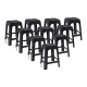 Set x10 Banqueta apilable de plástico resistente NEGRO