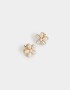 Aros Pasantes Flores Aros Pasantes Flor Con Perlas - Dorado