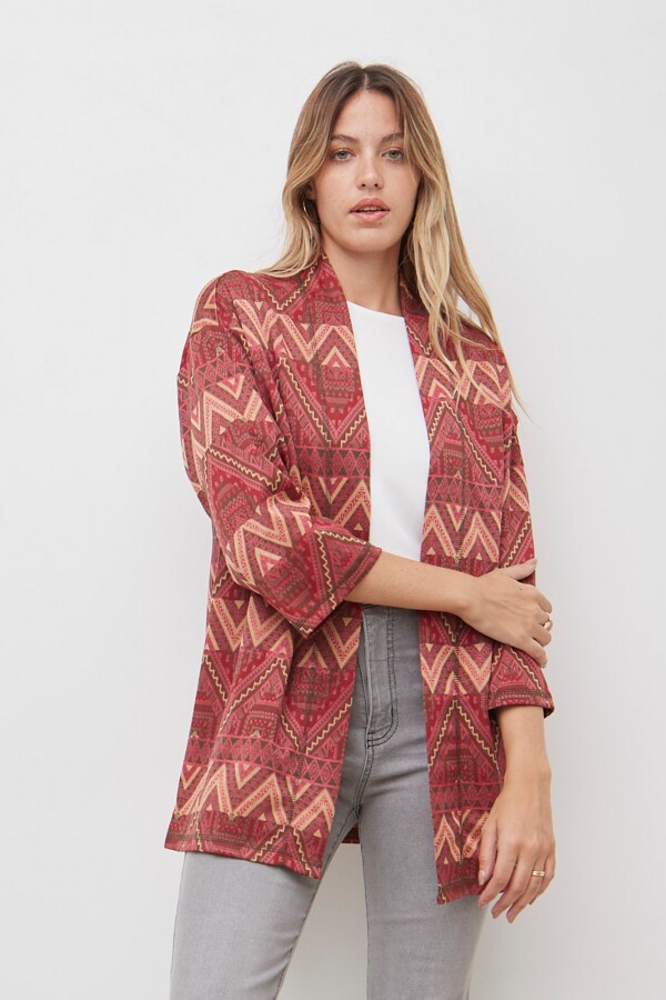 Cardigan Tribal BORDEAUX/MULTI