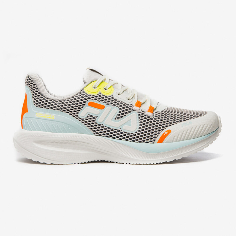 Fila Running Femenino Athlon Blanco-azul Claro-naranja Blanco-azul