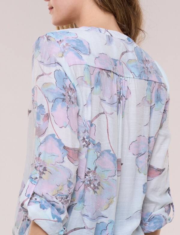 Blusa Botones Nudo CELESTE/MULTI