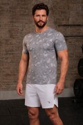 Remera de Microfibra. estampa gris