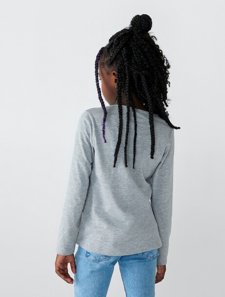 CAMISETA BÁSICA DE NIÑA GRIS
