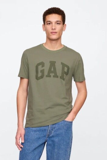 Remera Logo Gap Hombre Mesculen Green