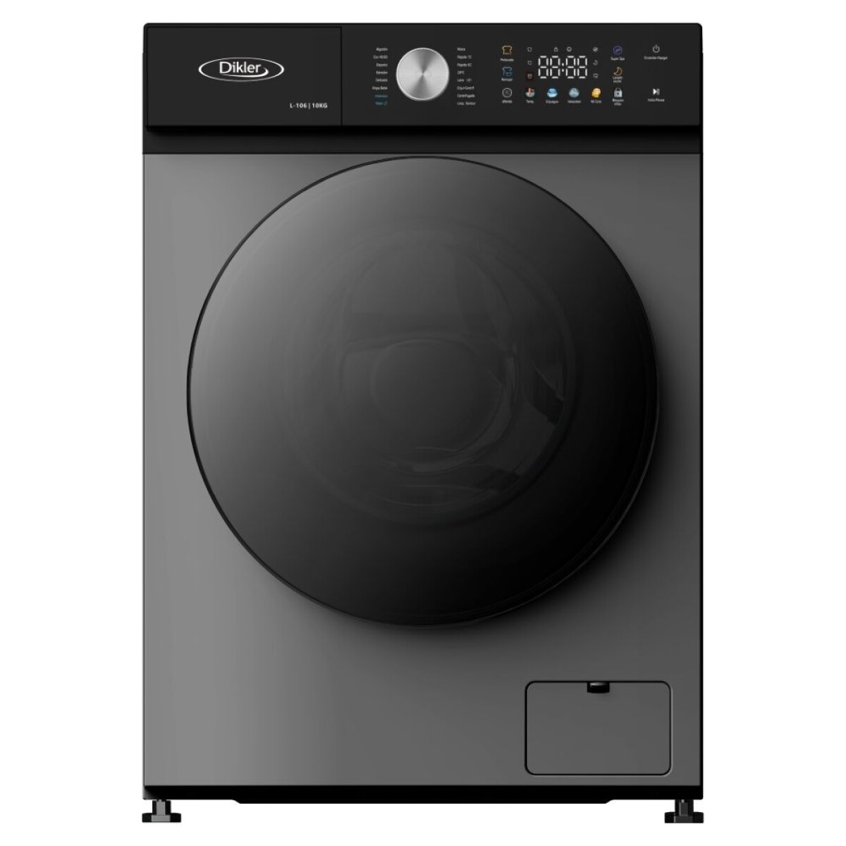 Lavarropas Dikler 10 KG L-106 inverter dark inox. 