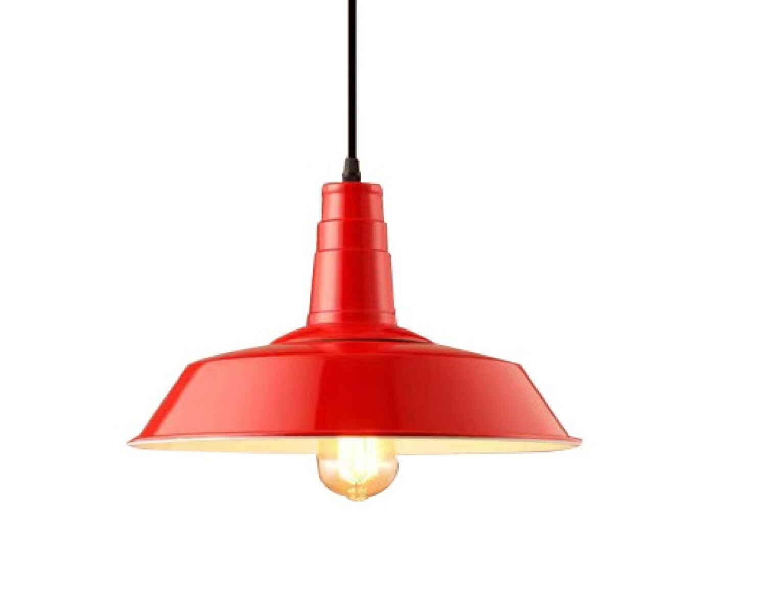 Colgante De Luz Para Techo En Hierro Estilo Campana Vintage - Roja 