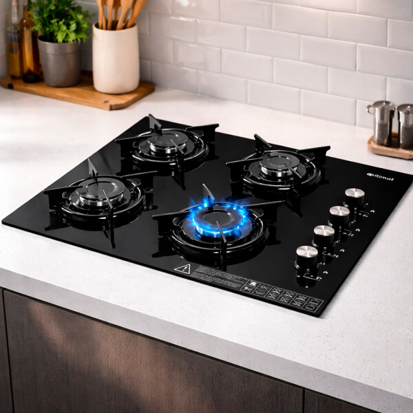 Anafe A Gas 4 Fuegos Itimat 2315001 ANAFE CRISTAL NEGRO 4H ITIMAT 2315001