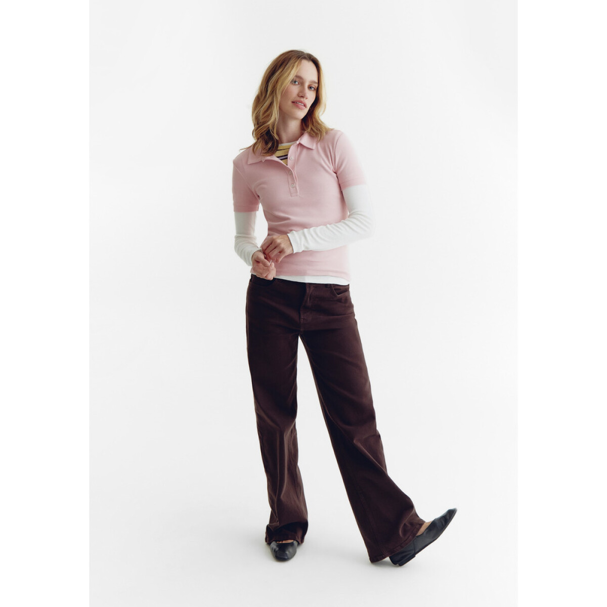 CAMISA POLO MM FEM - ROSA CLARO 
