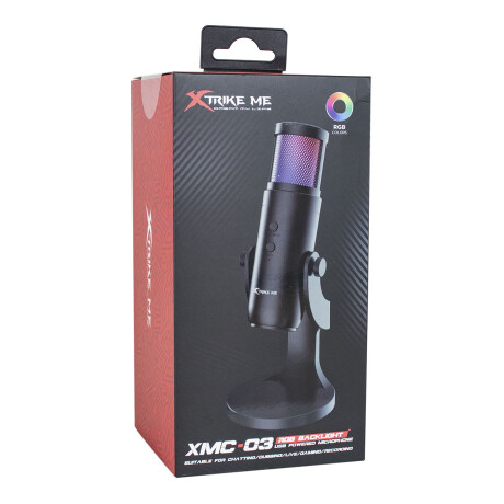 Micrófono Gamer Streaming USB c/ Luz RGB XTrike Me XMC-03 Negro
