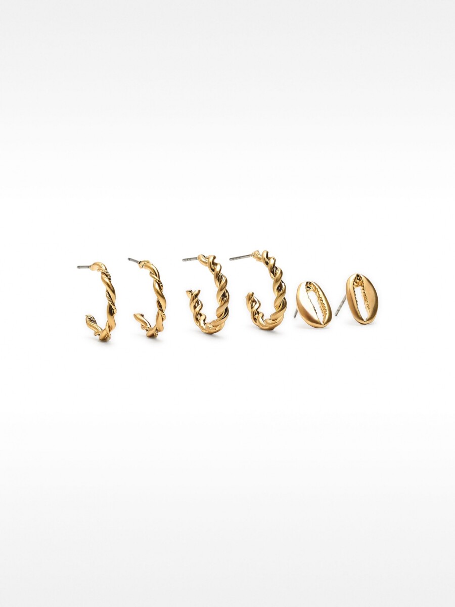 Set De Pendientes De Oro dorado