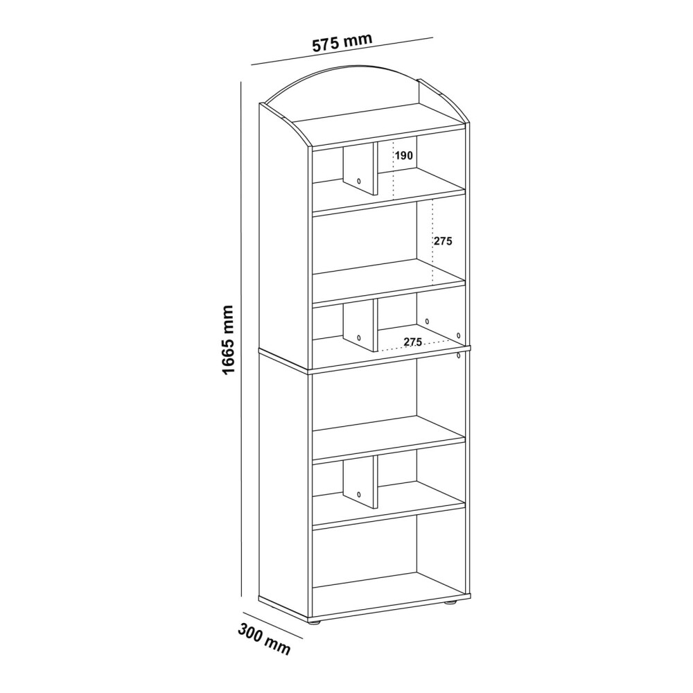 BIBLIOTECA MDF-Y-MDP MARRON ARCO