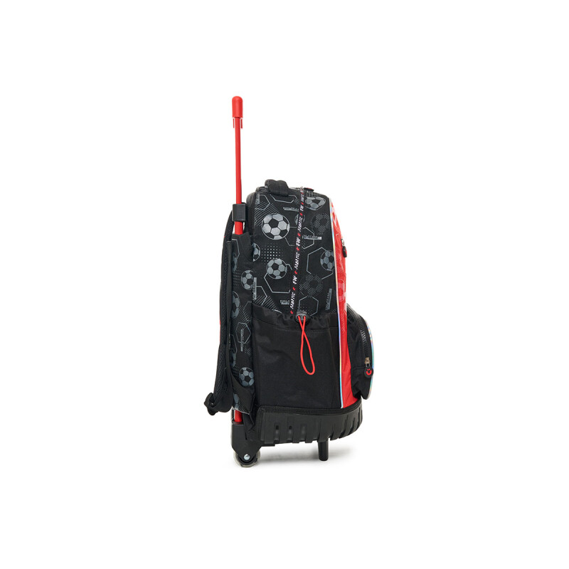 Mochila 46 cm Fun World con carro y lunchera Fanatic Rojo