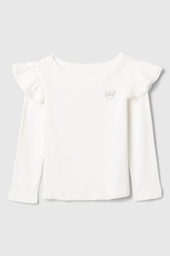 Remera Con Volados Logo Gap Toddler Niña New Off White
