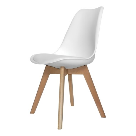 Juego de Comedor Eames Mesa Rectangular 120x80 + 4 Sillas Eames Acolchonadas Blanco