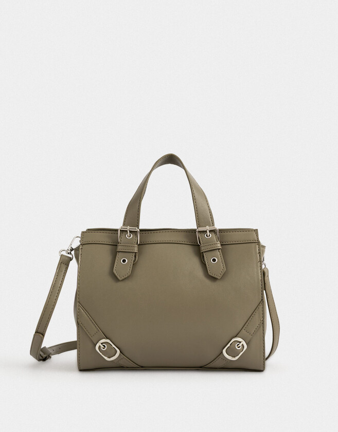 City Cartera City Con Hebillas - Verde Medio