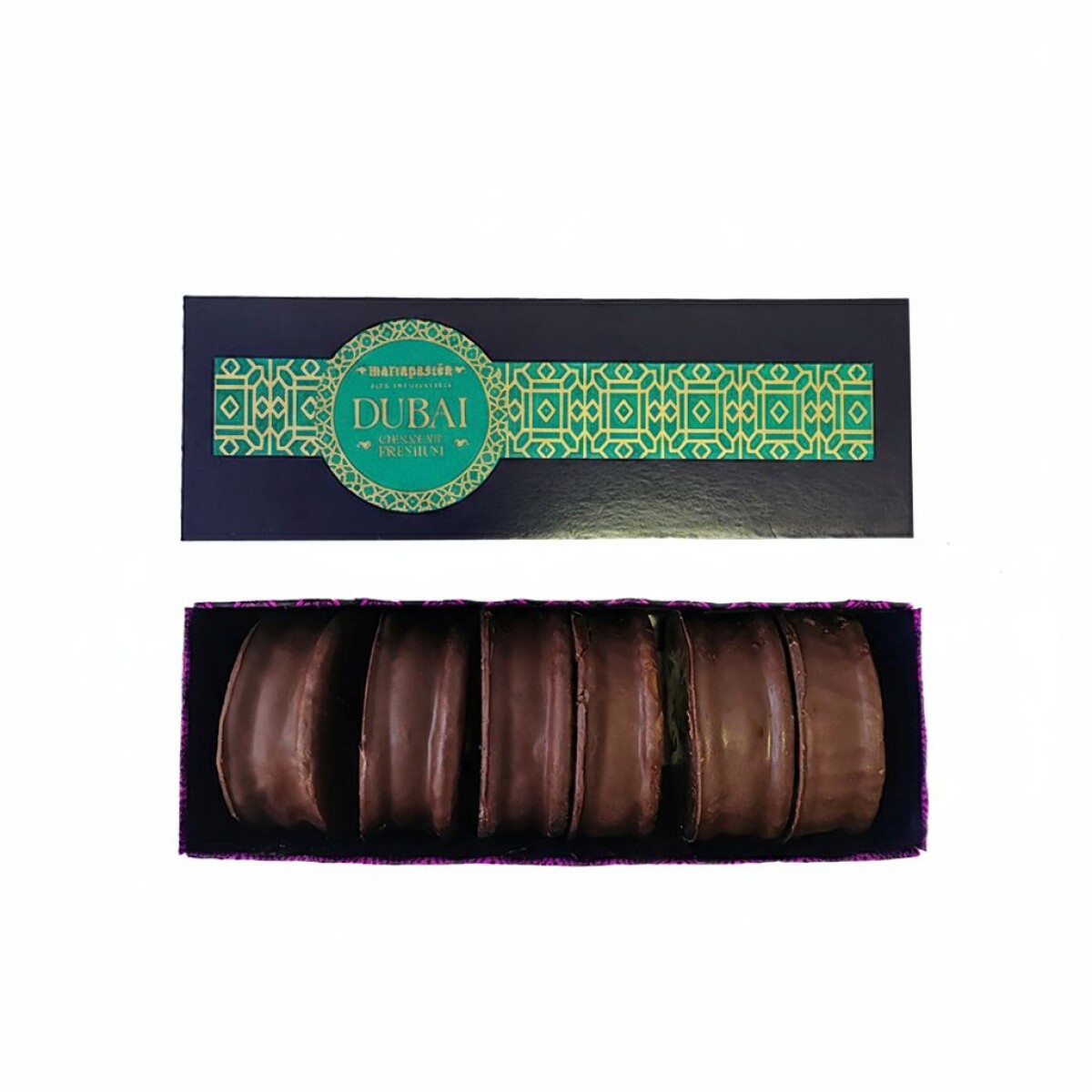 Caja Alfajor DUBAI Amargo 58% con Dulce de Leche x6 unidades 