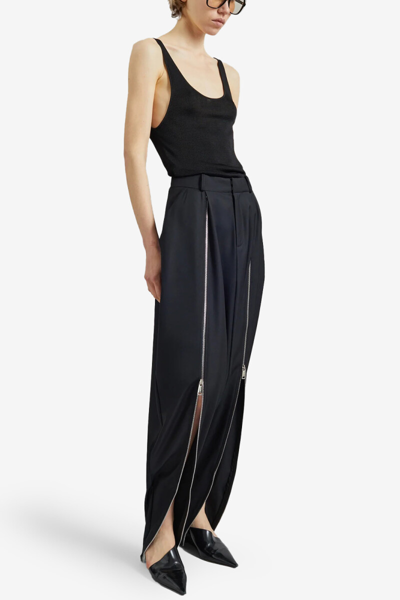 PANTALÓN DOUBLE ZIPPED SAROUEL Negro