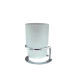 VASO VIDRIO CON SOPORTE METAL BRILLO CROMO DE BAÑO CROMO