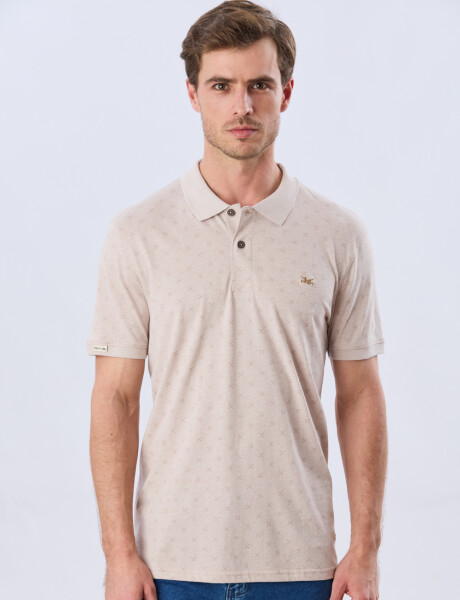REMERA POLO ESTAMPADA JERSEY Beige