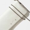 Bandolera Curve en cuero graneado Blanco