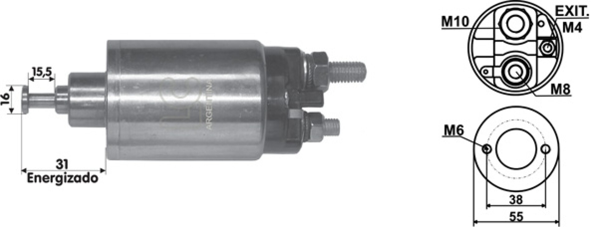 AUTOMATICO DE ARRANQUE - SOLENOIDE 12V MAQ. ASIATICA 2 TOR-MITS TAPA BAJA LC 