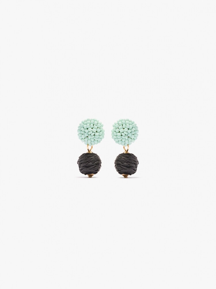 Pendientes Con Esferas Efecto Rafia multicolor