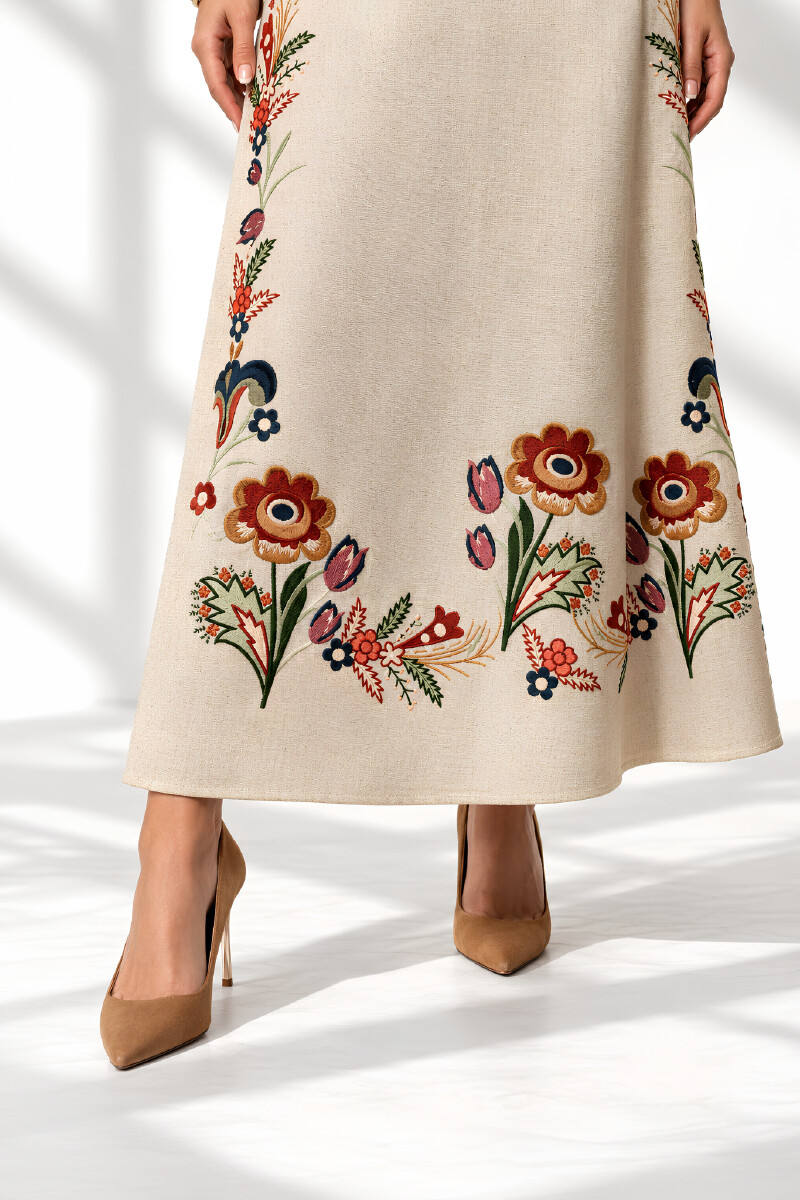 VESTIDO SIN MANGAS CON ENGOMADO EN ESPALDA Natural