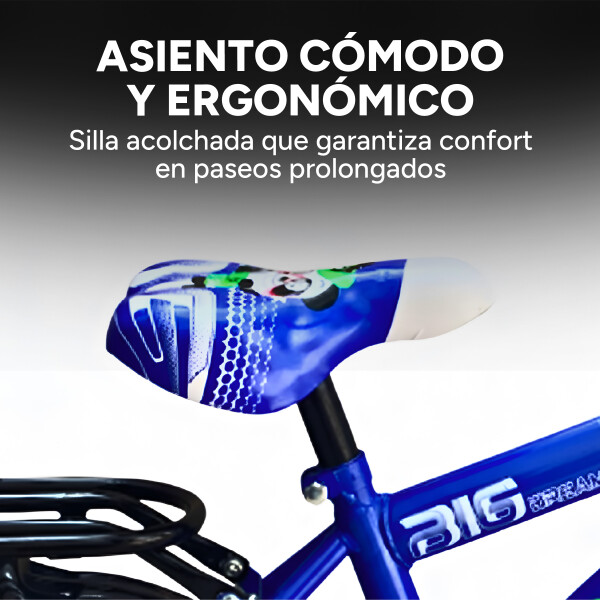 Bicicleta Infantil XMZ Rodado12 Canasto Parrilla Guardabarro Azul 1