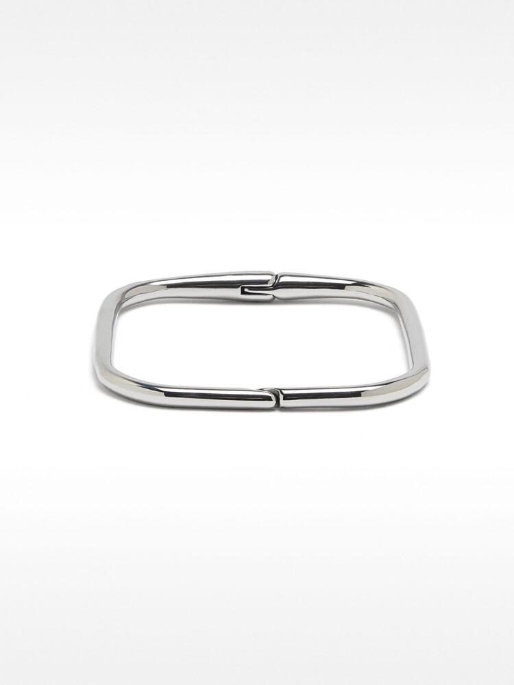 Pulsera Rígida Cuadrada - Acero Inoxidable plateado