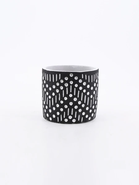 MACETA DOTS NEGRO