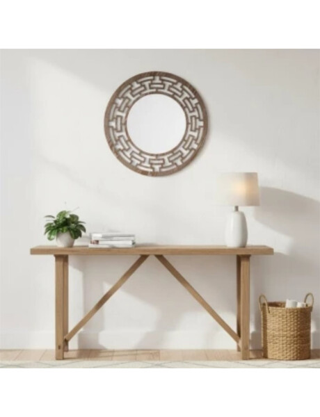 ESPEJO CIRCULAR MARCO C/DISEÑO ETNICO MADERA. D50CM ESPEJO CIRCULAR MARCO C/DISEÑO ETNICO MADERA. D50CM