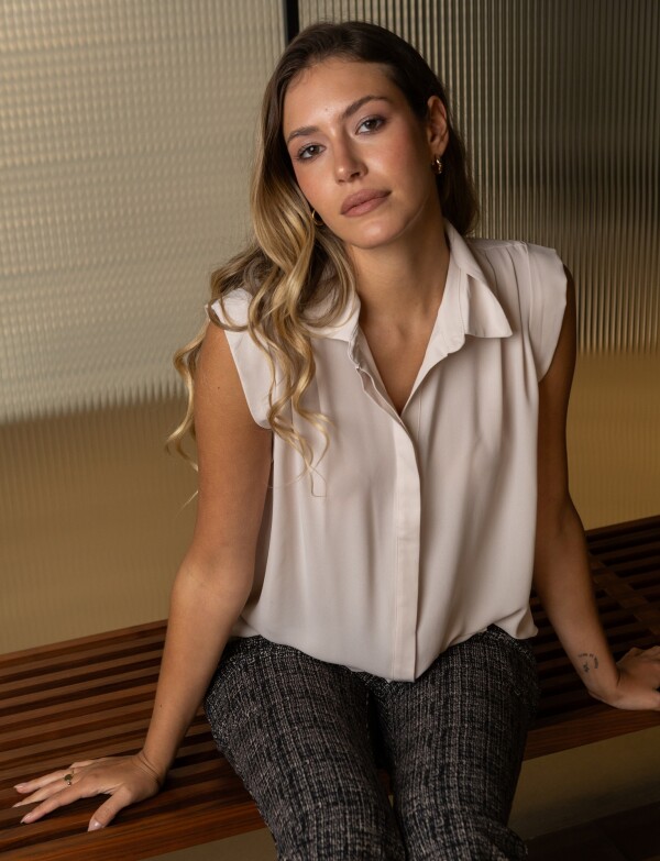 Blusa Botones BEIGE CLARO