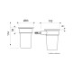 PORTA VASO CON VASO METAL DALIA MATE PARA BAÑO ACERO 000