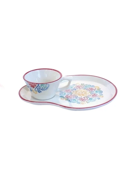 PLATO CON TAZA 26.5x20.5CM RAINBOW PLATO CON TAZA 26.5x20.5CM RAINBOW