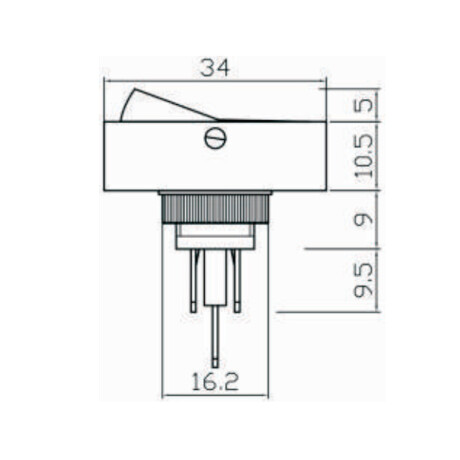 LLAVE BOTON TABLERO - AMARILLA 12V 16AMP - LLAVE BOTON TABLERO - AMARILLA 12V 16AMP -