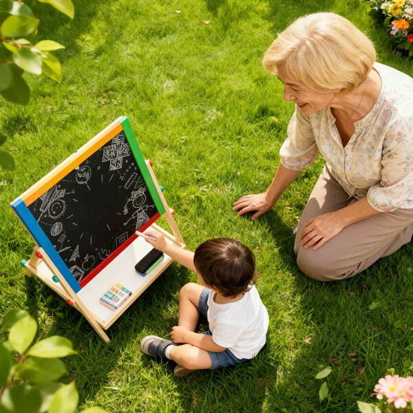 Pizarra 2 en 1 Magnética IMBACK IBK-HMJ066 | Doble Faz, Madera de Pino, Incluye Imanes, Tizas y Marcadores Pizarra 2 en 1 Magnética IMBACK IBK-HMJ066 | Doble Faz, Madera de Pino, Incluye Imanes, Tizas y Marcadores