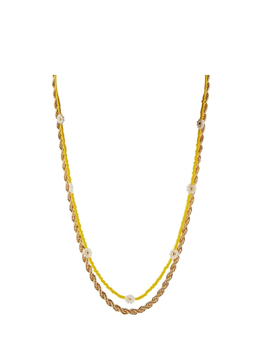 Collar Malika Cadena Combinada - Gold Colour 