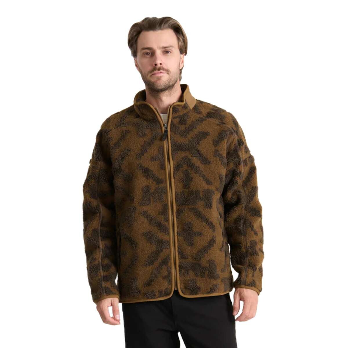 Campera Roark Campover Jacquard Sherpa Zip - Marron 
