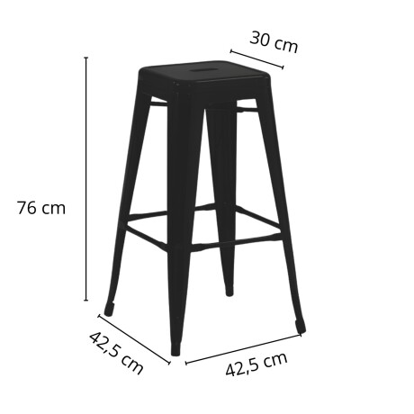 Taburete Tolix Hogar Pub Muebles Negro